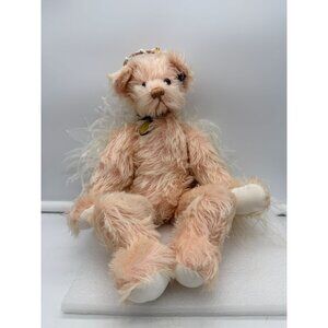 Annette Funicello Faith Pink Mohair Angel Bear with Feather Wings and Locket